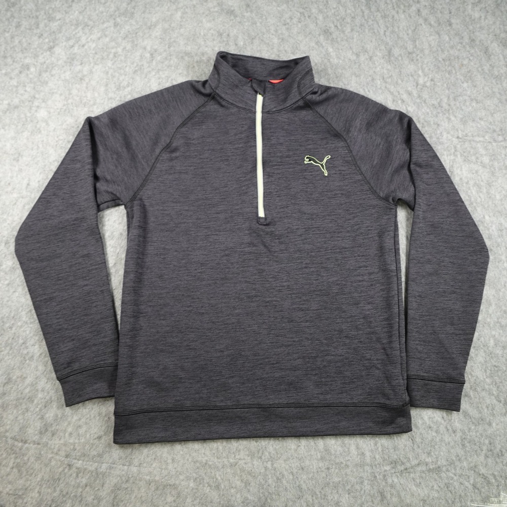 Puma Pullover Mens Medium Gray 1/4 Zip Golf Warm Performance Pullover 573043